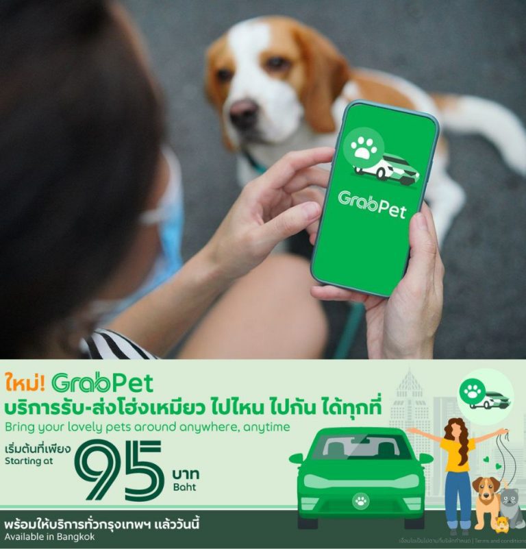 Grabpets information in Thailand (GRABPET แท๊กซี่เพื่อคนรักสัตว์มาแล้ว)